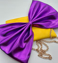 Yellow and purple large bow bag