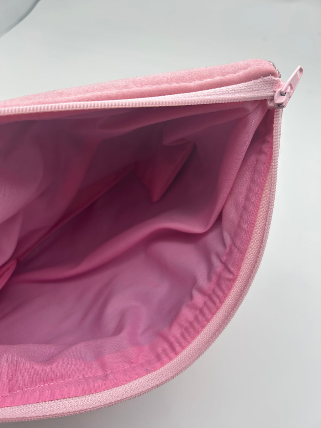 Pink sequin and red heart glitter bag