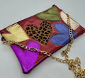 Burgundy embellished  heart bag