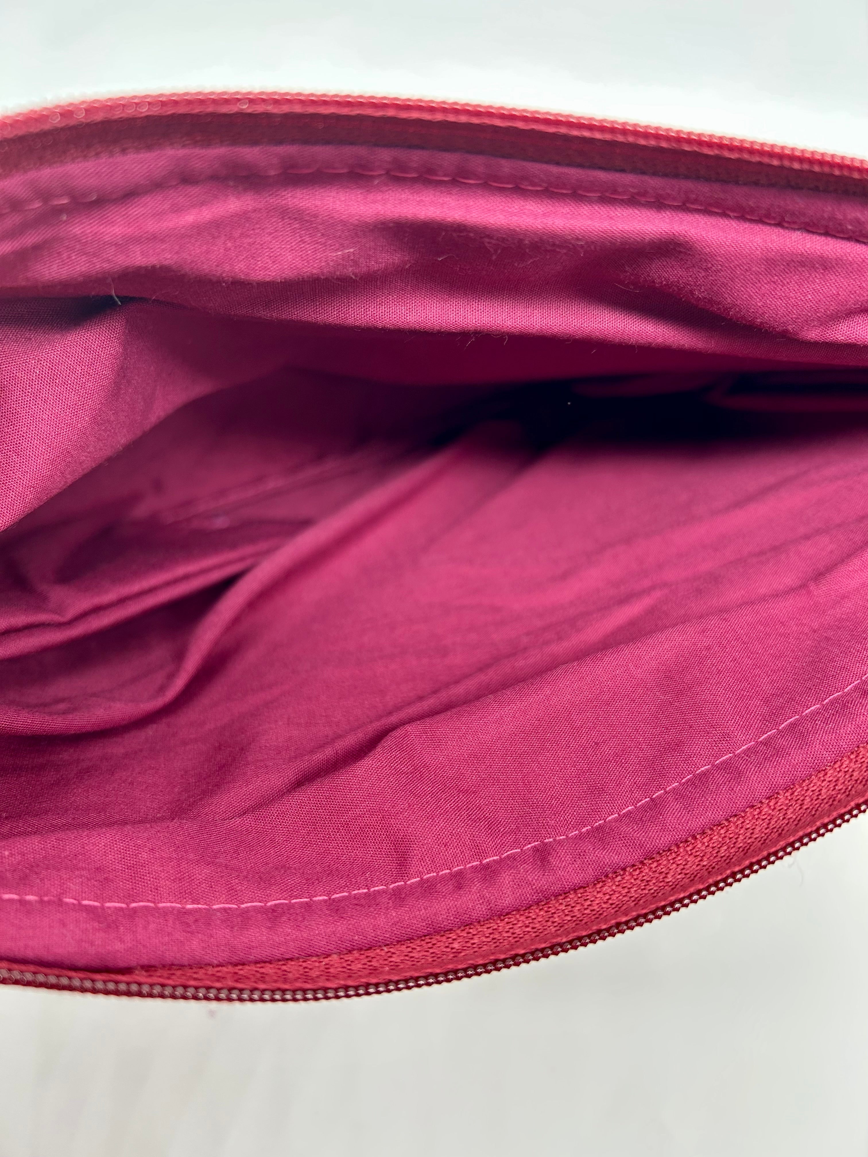 Burgundy embellished  heart bag